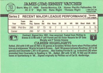 Jim Vatcher  baseball card collectible - Main Image 2