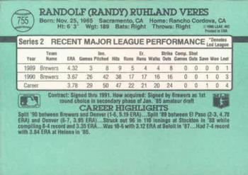 Randy Veres  baseball card collectible - Main Image 2