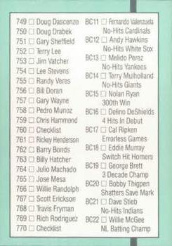 Checklist 703-770-and BC11-BC22  baseball card collectible - Main Image 2