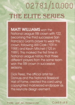 Matt Williams  baseball card collectible - Main Image 2