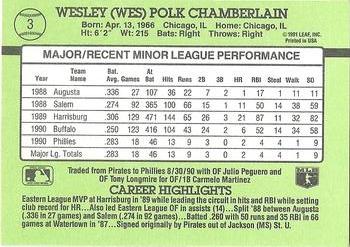 Wes Chamberlain  baseball card collectible - Main Image 2