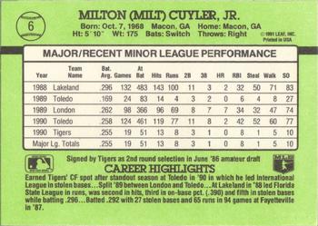 Milt Cuyler  baseball card collectible - Main Image 2