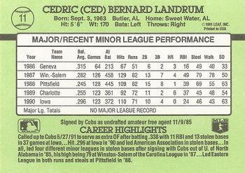 Ced Landrum  baseball card collectible - Main Image 2
