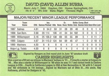 Dave Burba  baseball card collectible - Main Image 2