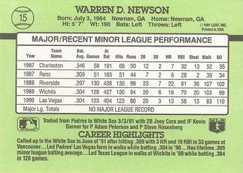 Warren Newson  baseball card collectible - Main Image 2
