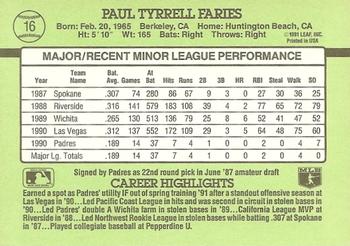 Paul Faries  baseball card collectible - Main Image 2