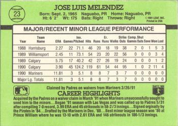 Jose Melendez  baseball card collectible - Main Image 2