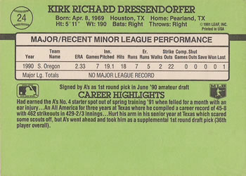 Kirk Dressendorfer  baseball card collectible - Main Image 2