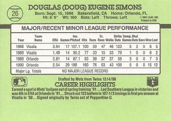 Doug Simons  baseball card collectible - Main Image 2