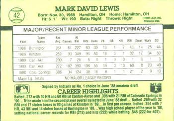 Mark Lewis  baseball card collectible - Main Image 2