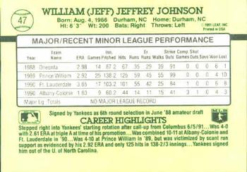 Jeff Johnson  baseball card collectible - Main Image 2