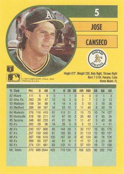 Jose Canseco  baseball card collectible - Main Image 2