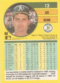 Joe Klink  baseball card collectible - Main Image 2