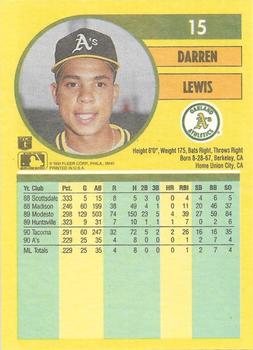 Darren Lewis  baseball card collectible - Main Image 2