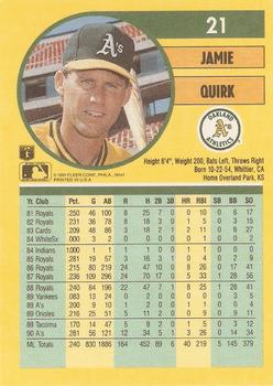 Jamie Quirk  baseball card collectible - Main Image 2