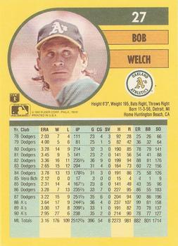 Bob Welch  baseball card collectible - Main Image 2