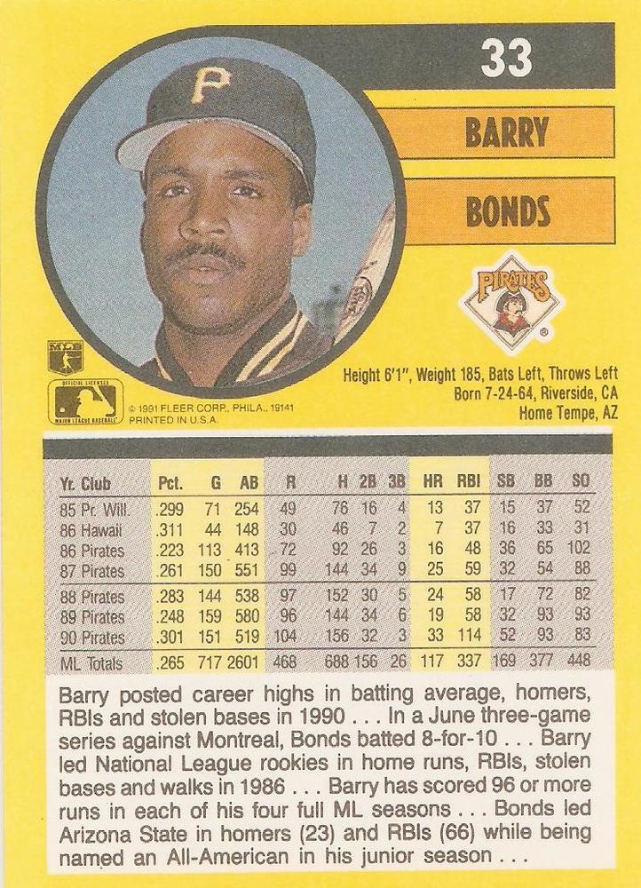 Barry Bonds  baseball card collectible - Main Image 2