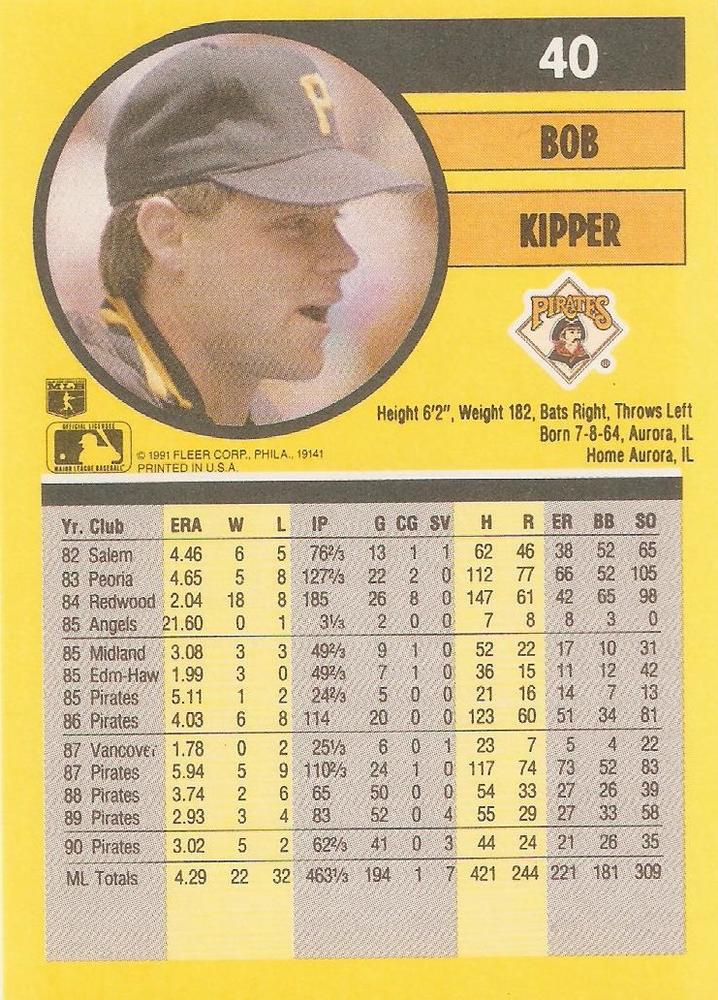 Bob Kipper  baseball card collectible - Main Image 2