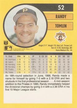Randy Tomlin  baseball card collectible - Main Image 2