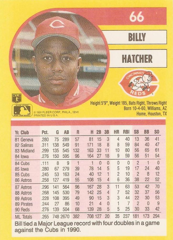 Billy Hatcher  baseball card collectible - Main Image 2