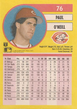Paul O’Neill  baseball card collectible - Main Image 2