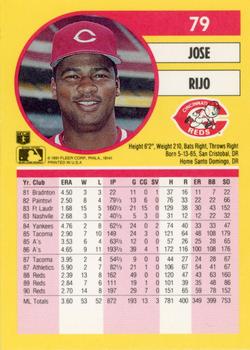 Jose Rijo  baseball card collectible - Main Image 2