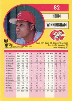 Herm Winningham  baseball card collectible - Main Image 2