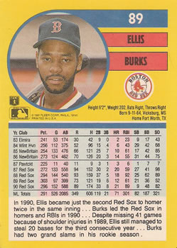 Ellis Burks  baseball card collectible - Main Image 2