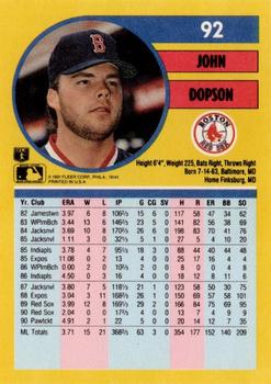 John Dopson  baseball card collectible - Main Image 2