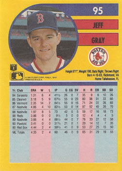 Jeff Gray  baseball card collectible - Main Image 2