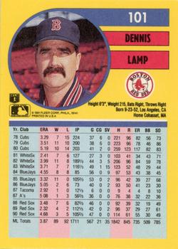 Dennis Lamp  baseball card collectible - Main Image 2