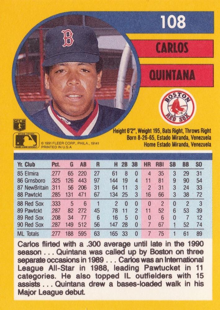 Carlos Quintana  baseball card collectible - Main Image 2