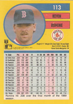 Kevin Romine  baseball card collectible - Main Image 2