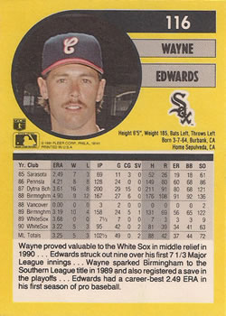 Wayne Edwards  baseball card collectible - Main Image 2