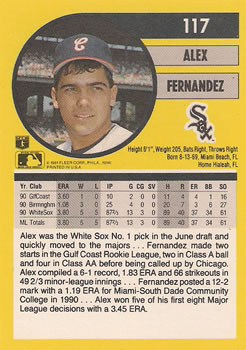 Alex Fernandez  baseball card collectible - Main Image 2