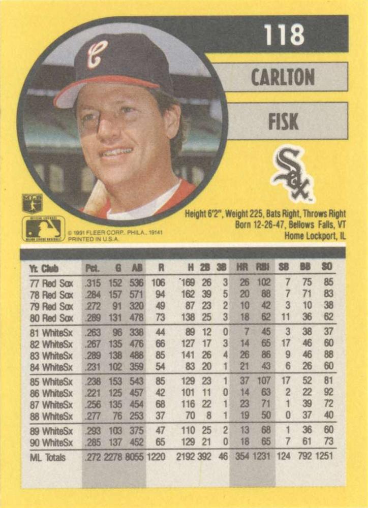 Carlton Fisk  baseball card collectible - Main Image 2