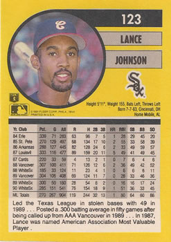 Lance Johnson  baseball card collectible - Main Image 2