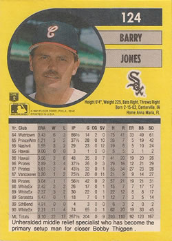 Barry Jones  baseball card collectible - Main Image 2