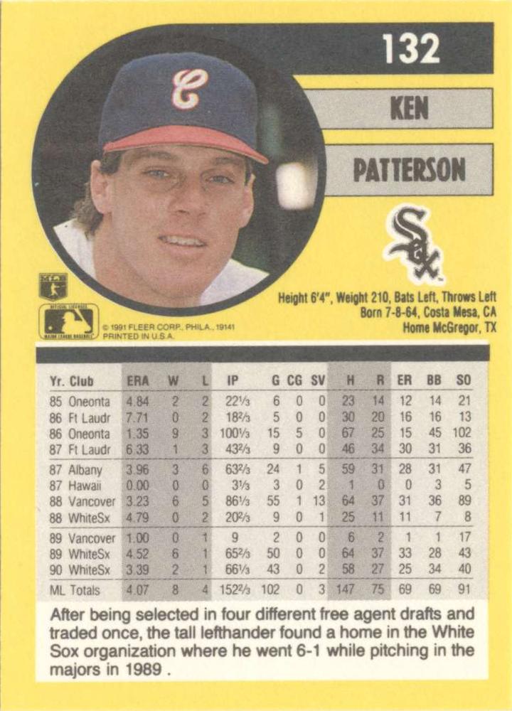 Ken Patterson  baseball card collectible - Main Image 2