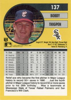 Bobby Thigpen  baseball card collectible - Main Image 2