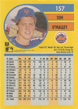 Tom O’Malley  baseball card collectible - Main Image 2