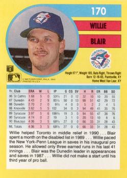 Willie Blair  baseball card collectible - Main Image 2
