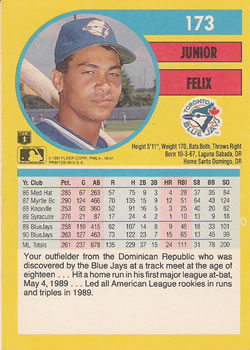 Junior Felix  baseball card collectible - Main Image 2