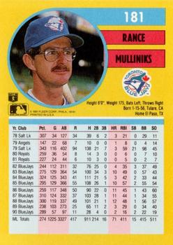 Rance Mulliniks  baseball card collectible - Main Image 2