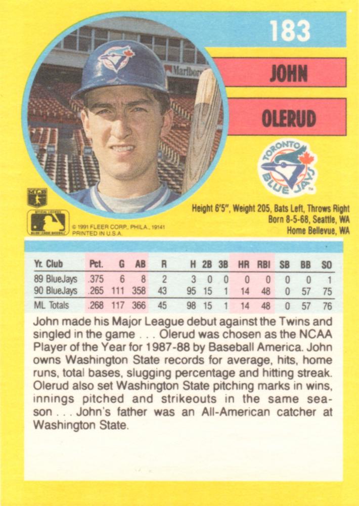 John Olerud  baseball card collectible - Main Image 2