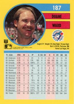 Duane Ward  baseball card collectible - Main Image 2