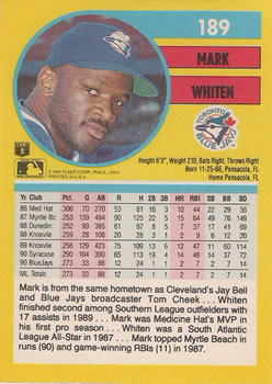 Mark Whiten  baseball card collectible - Main Image 2