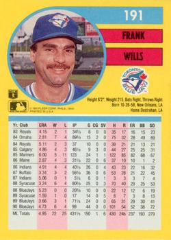 Frank Wills  baseball card collectible - Main Image 2