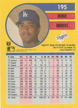 Hubie Brooks  baseball card collectible - Main Image 2