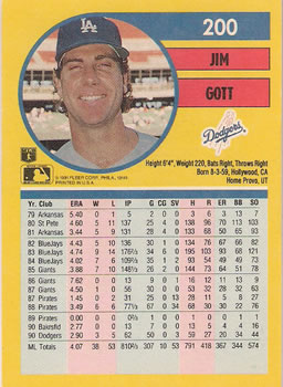 Jim Gott  baseball card collectible - Main Image 2